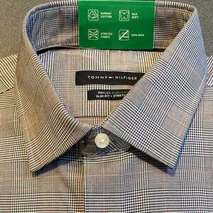 Tommy Hilfiger Men's Dress Shirt Size 17 Neck, 34/35 Sleeve, NWT